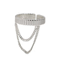 Sterling Silver Gear Chain Ring for Women