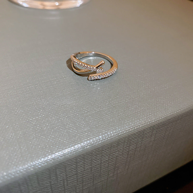Korean Style Cross Ring in Gold and Silver for Women