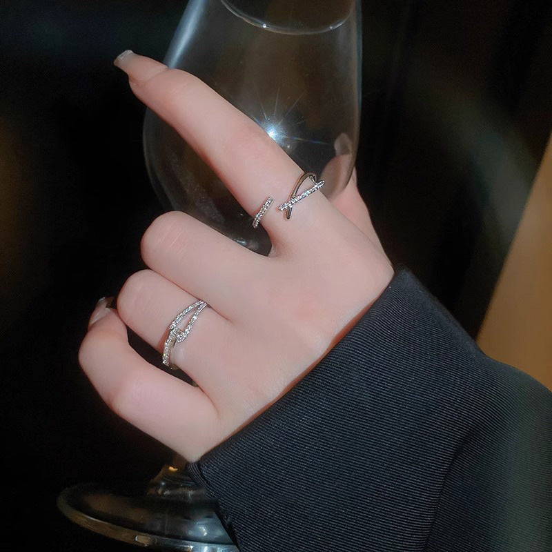 Korean Style Cross Ring in Gold and Silver for Women