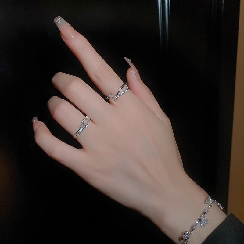 Korean Style Cross Ring in Gold and Silver for Women