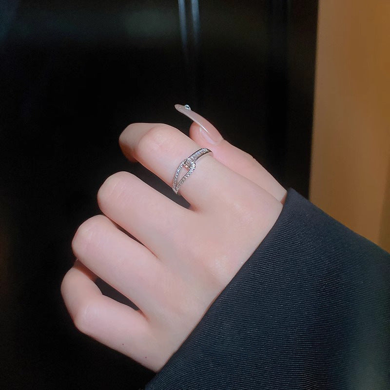 Korean Style Cross Ring in Gold and Silver for Women