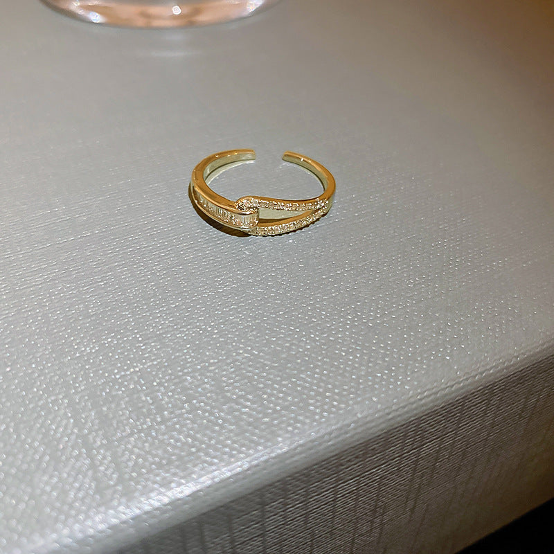 Korean Style Cross Ring in Gold and Silver for Women