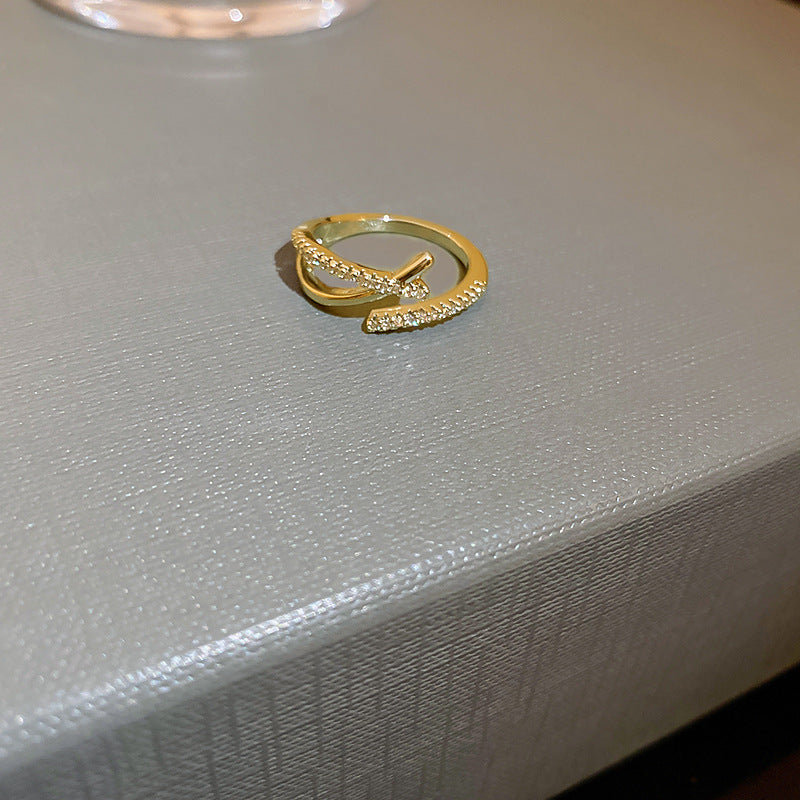 Korean Style Cross Ring in Gold and Silver for Women